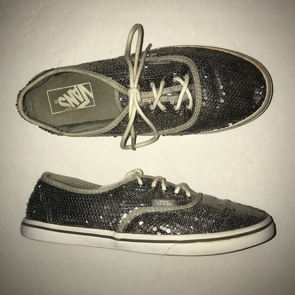 Vans Shoes - Vans Silver Sequin Sneakers Tennis Shoes